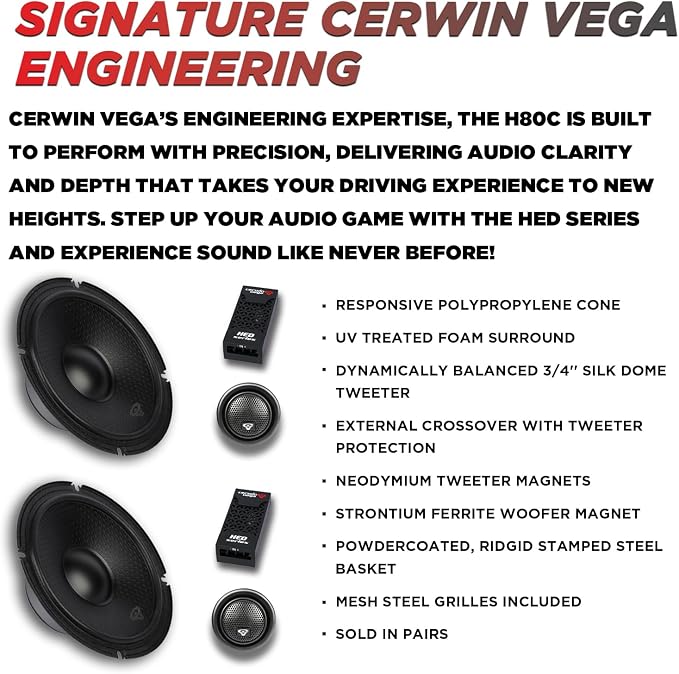 CERWIN-VEGA! HED 2025 Edition-8” Component Full Range Speaker System