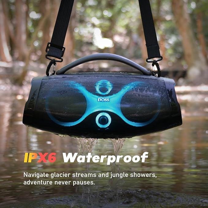 DOSS Extreme Boom Pro D200 240W Peak Outdoor Speaker, Punchy Bass, 26H Playtime
