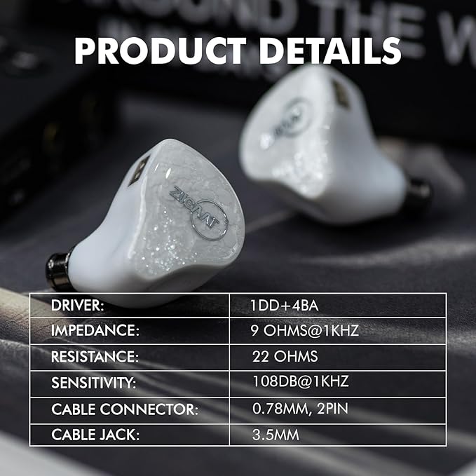 Linsoul ZiiGaat x Fresh Reviews Arete in Ear Monitor, 1DD+4BA Hybrid Earphone