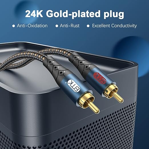 RCA Cable Subwoofer Cable 2RCA Male to 2RCA Male Stereo Audio Cable Y Splitter