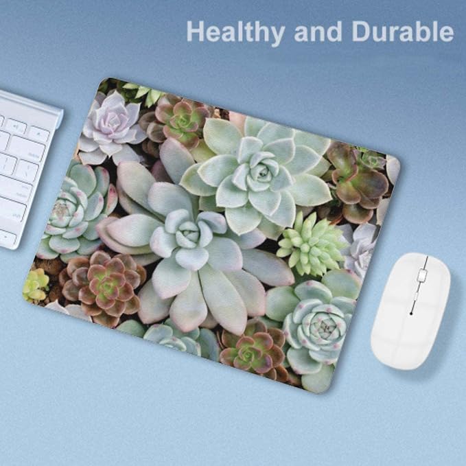 Cute Succulents Mouse Pad, Natural Plants Mousepad