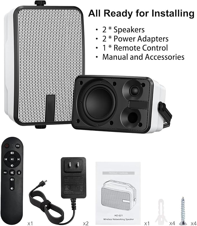 400W Outdoor Bluetooth Speakers, Wireless Sync Between Speakers, IPX5 Waterproof
