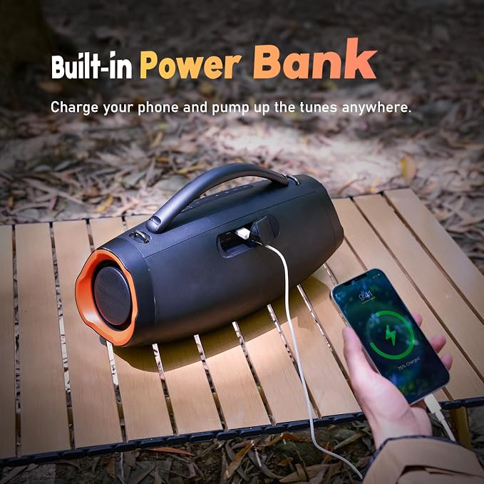 DOSS Extreme Boom Pro D200 240W Peak Outdoor Speaker, Punchy Bass, 26H Playtime