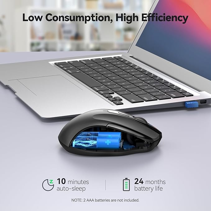 TECKNET Wireless Mouse for Laptop, Silent Mouse Quiet Click, Computer Mice
