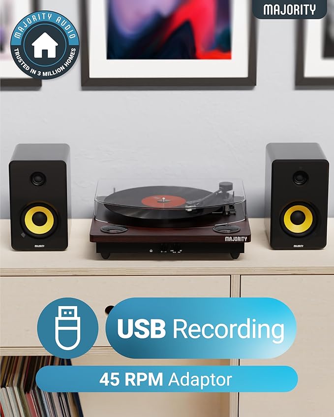 Vinyl Record Player with Bluetooth 5.3 in & Out | Record Player with Speakers &