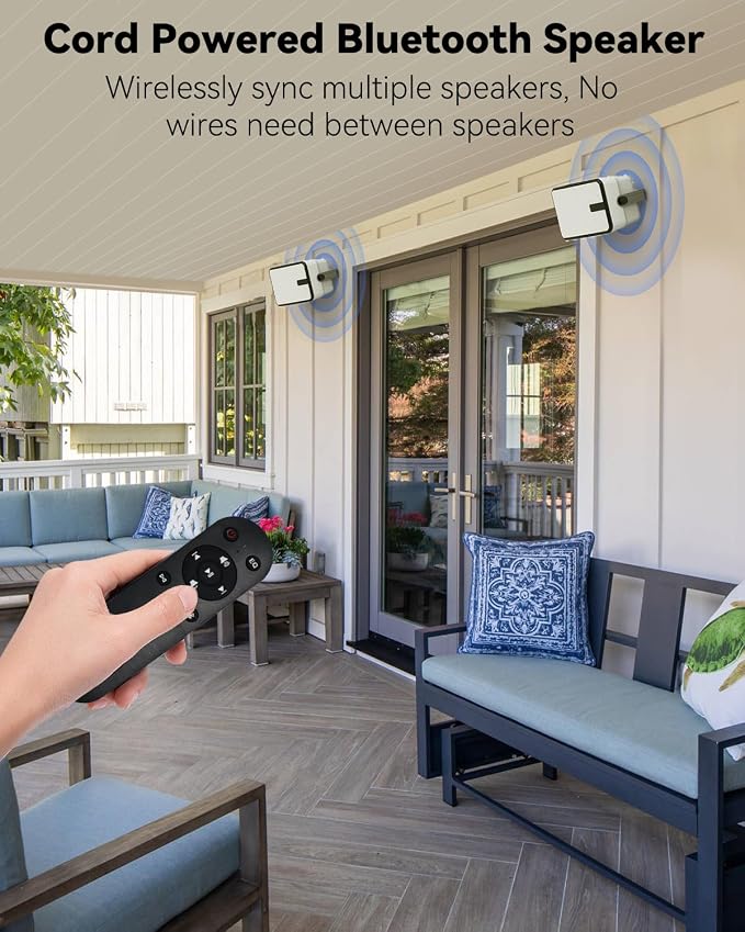 400W Outdoor Bluetooth Speakers, Wireless Sync Between Speakers, IPX5 Waterproof