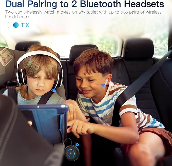 Bluetooth 5.3 Transmitter for TV/Airplane, 2-in-1 Bluetooth Transmitter