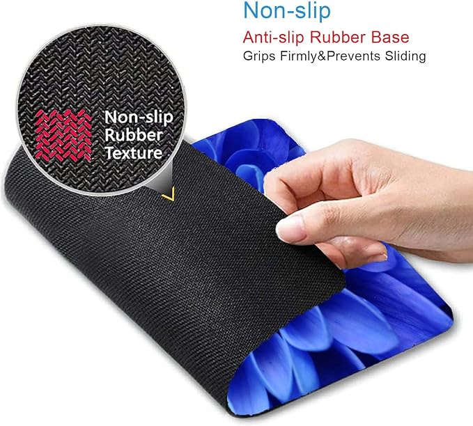 Blue Flower Mouse Pad, Cute Floral Mouse pad, Custom Small Mouse Pads