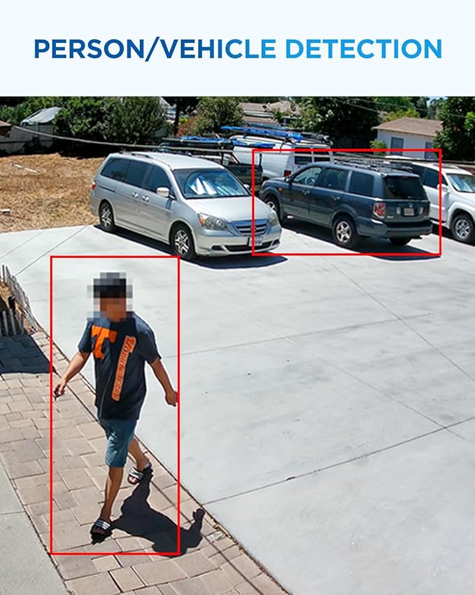 4COVR Security Camera Outdoor System, AI Human Vehicle Detection, 8CH 4K H.265