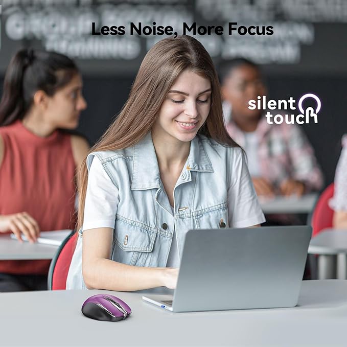 TECKNET Wireless Mouse for Laptop, Silent Mouse Quiet Click, Computer Mouse