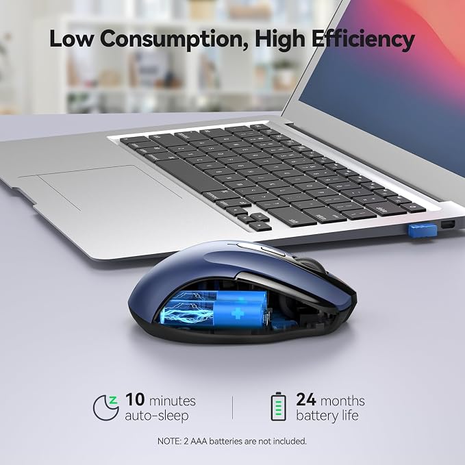 TECKNET Wireless Mouse for Laptop, Silent Mouse Quiet Click, Computer Mice