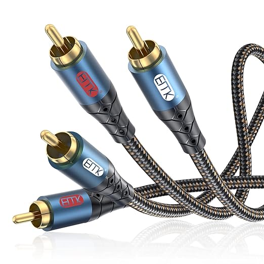 RCA Cable Subwoofer Cable 2RCA Male to 2RCA Male Stereo Audio Cable Y Splitter