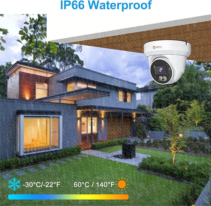 Anpviz 4K 16CH PoE Security Camera System, 100ft Smart Color Night Vision