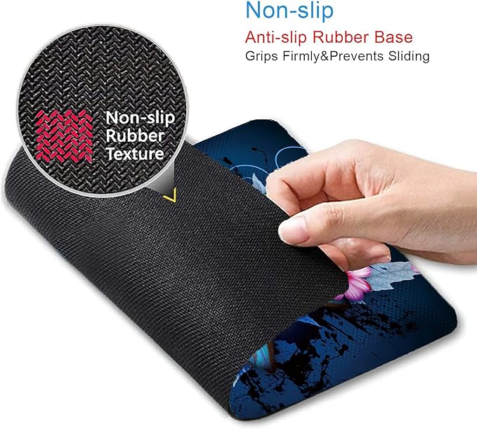 Blue Butterfly Mouse Pad Non-Slip Rubber Base Gaming MousePads