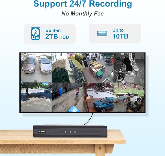 Anpviz 8CH 4K PoE Security Camera System, Smart Dual Light Color Night Vision