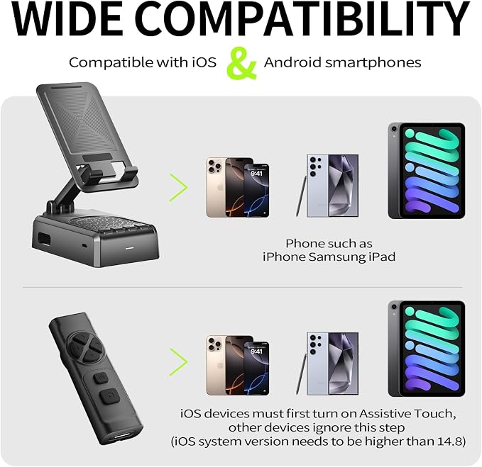 Cell Phone Stand with Bluetooth Speaker and Remote Control, Birthday Gift