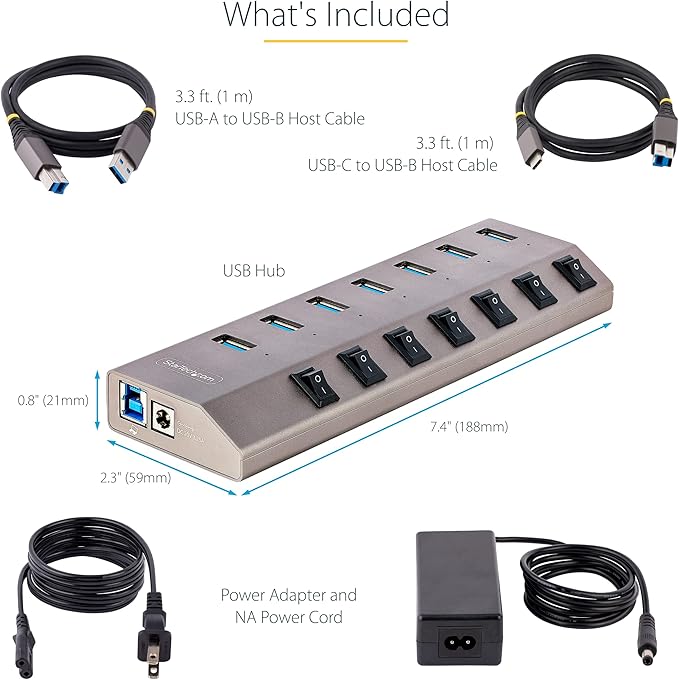 StarTech.com 7-Port Self-Powered USB-C Hub