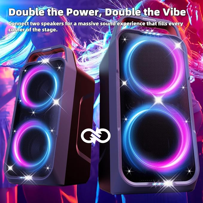 Portable Bluetooth Speaker: 240W Peak Powerful Loud Sound Deep Bass Wireless