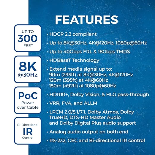 OREI 4K @ 120Hz HDMI Over Ethernet Extender Balun