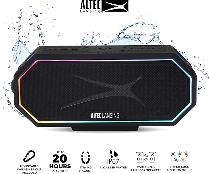 Altec Lansing Loud Portable Speakers Bluetooth Wireless Waterproof