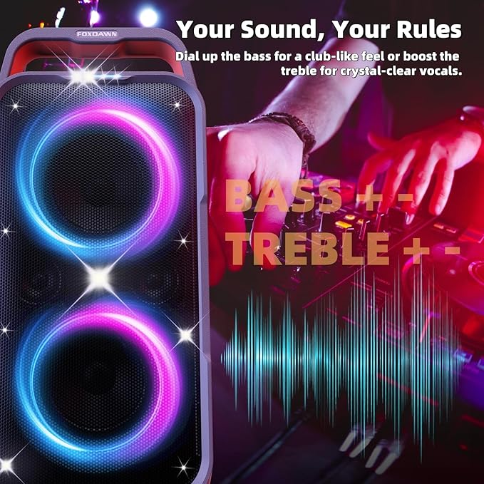 Portable Bluetooth Speaker: 240W Peak Powerful Loud Sound Deep Bass Wireless