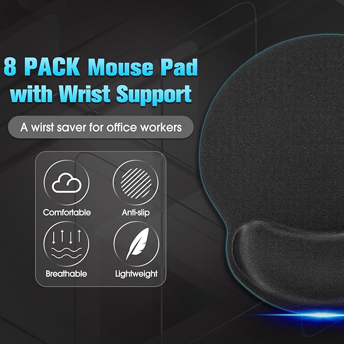 Yunsailing 8 Pack Ergonomic Mouse Pad