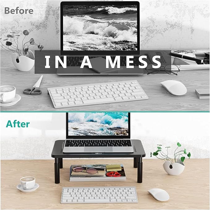 WALI Computer Monitor Stand for Desk, Adjustable Laptop Riser, Desk Monitor